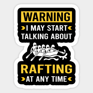 Warning Rafting Sticker